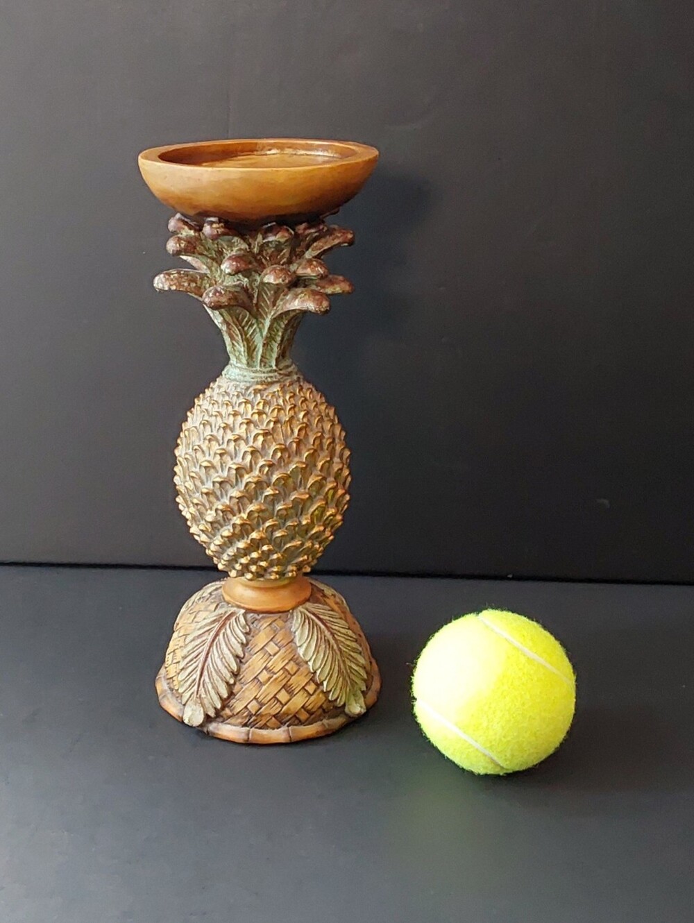 Vintage PINEAPPLE Hawaiian Pineapple Pillar Candle Holder 9.75" H